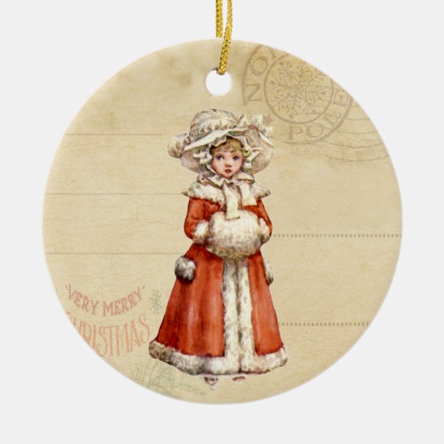 Adorno De Cerámica Pequeños Navidades Personalizados de Caroleros de  (Frente)
