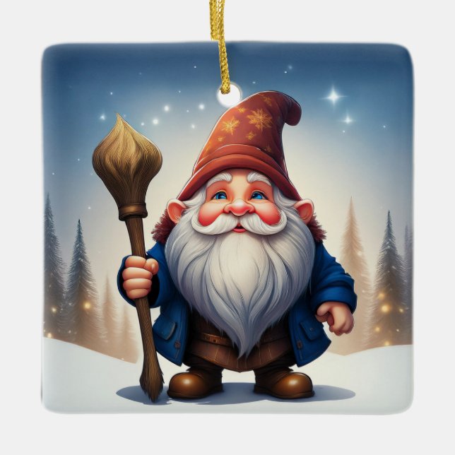 Adorno De Cerámica Pequeños Navidades Se Ganan En La Nieve (Anverso)