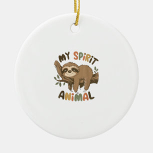 Adorno De Cerámica Perezoso Mi Animal Espiritual Gráfico Perezoso Div