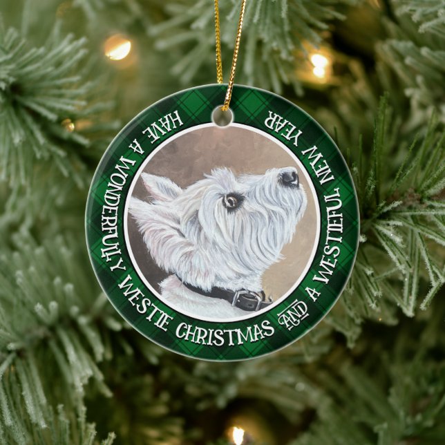 Adorno De Cerámica Perfil B de Westie (Árbol)