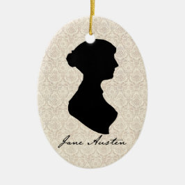 Adorno De Cerámica Perfil de la silueta de Jane Austen