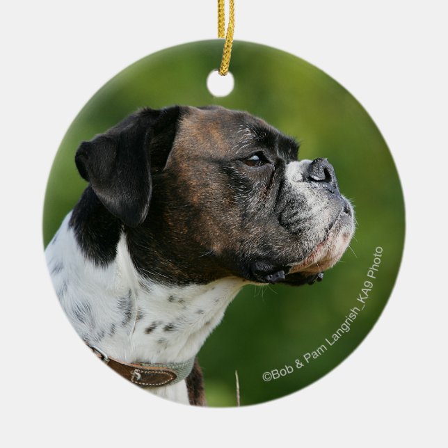 Adorno De Cerámica Perfil del perro del boxeador (Frente)