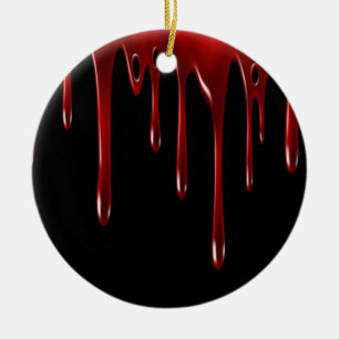 Adorno De Cerámica Perforaciones de sangre caídas en negro