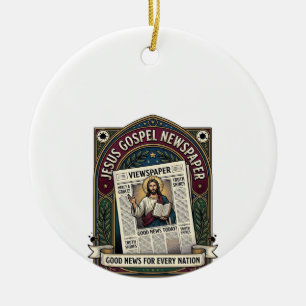 Adorno De Cerámica Periódico del Evangelio de Jesús Periódico Cristia