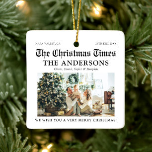 Adorno De Cerámica Periódico Único Qué Año Foto Navidad