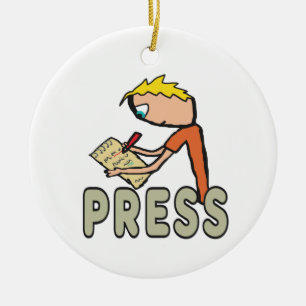Adorno De Cerámica Periodista de prensa