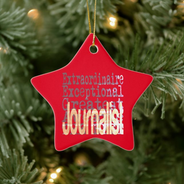 Adorno De Cerámica Periodista Extraordinaire (Árbol)