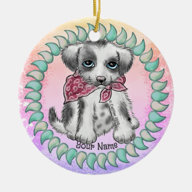 Adorno De Cerámica Perrito  (Frente)