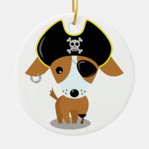 Adorno De Cerámica Perrito del pirata