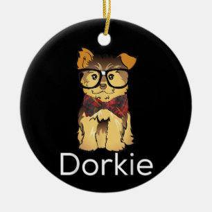 Adorno De Cerámica Perrito Divertido Dorky Yorkie Dorkie