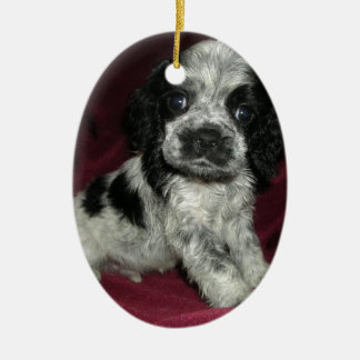 Adorno De Cerámica perrito melado de cocker spaniel del americano,