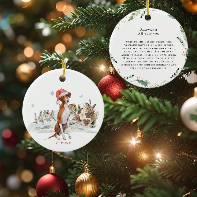 Adorno De Cerámica Perro acuático de Azawakh | Inicial (Subido por el creador)