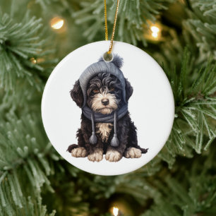 Adorno De Cerámica Perro acuático portugués personalizado