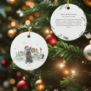 Adorno De Cerámica Perro acuático tailandés con rayito   Inicial