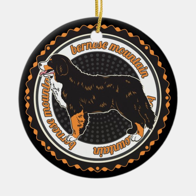 Adorno De Cerámica Perro amante de las montañas Bernese Perro (Frente)