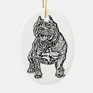 Adorno De Cerámica Perro americano del matón