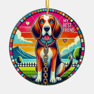 Adorno De Cerámica Perro animado lindo