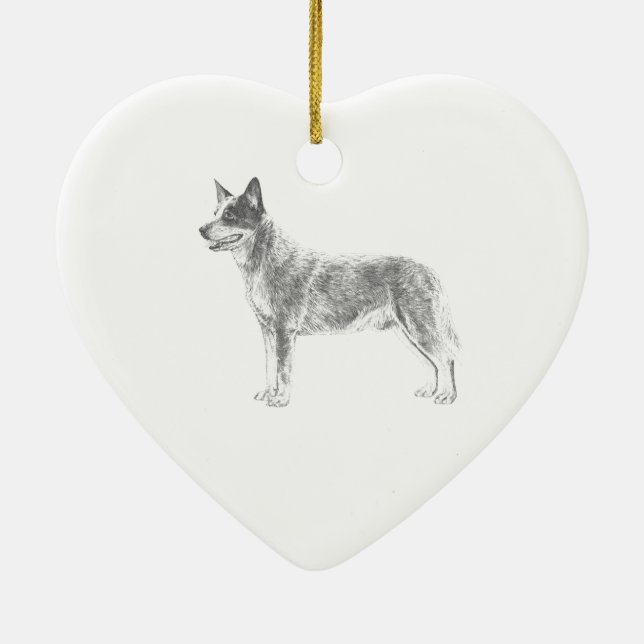 Adorno De Cerámica Perro australiano del ganado (Atrás)