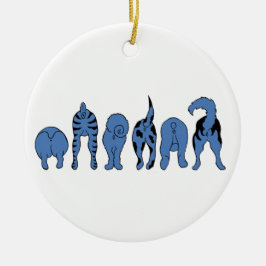 Adorno De Cerámica Perro Azul