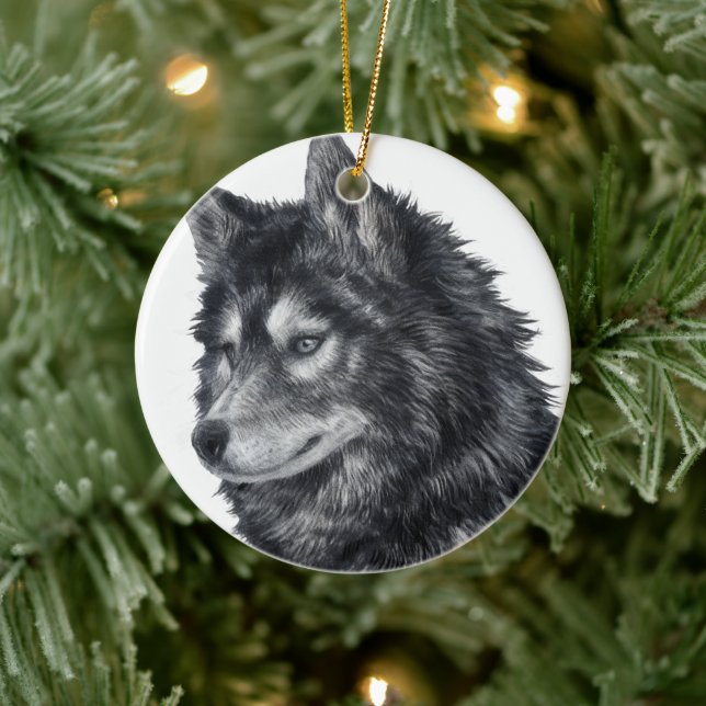 Adorno De Cerámica Perro Balto (Árbol)