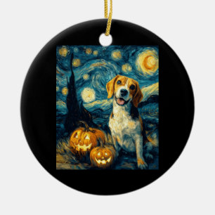 Adorno De Cerámica Perro beagle lindo Halloween Jack O Linterna Calab