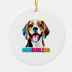 Adorno De Cerámica Perro Beagle Mindbeagleing