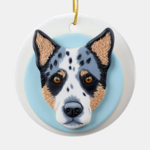 Adorno De Cerámica Perro Blue Heeler Inspirado en 3D