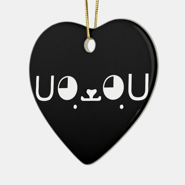 Adorno De Cerámica Perro cachorro kawaii japonés emoticono komoji (Izquierda)