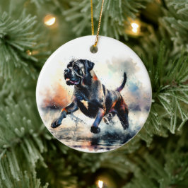 Adorno De Cerámica Perro Cane Corso acuarela