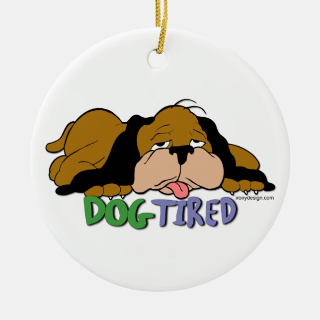 Adorno De Cerámica Perro cansado (Frente)