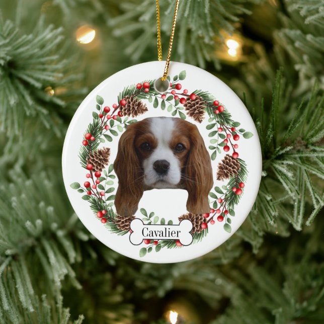 Adorno De Cerámica Perro Cavalier King Charles Spaniel (Árbol)