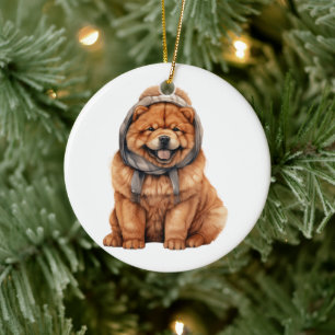 Adorno De Cerámica Perro Chow Chow Personalizado