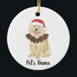 Adorno De Cerámica Perro Chow Chow Personalizado<br><div class="desc">Haz la lista este año con un adorno de tu pequeño elfo favorito!</div>