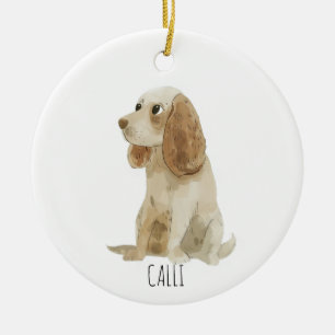 Adorno De Cerámica Perro Cocker Spaniel