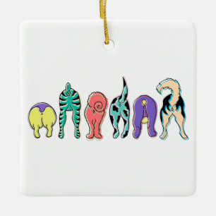 Adorno De Cerámica Perro colorido