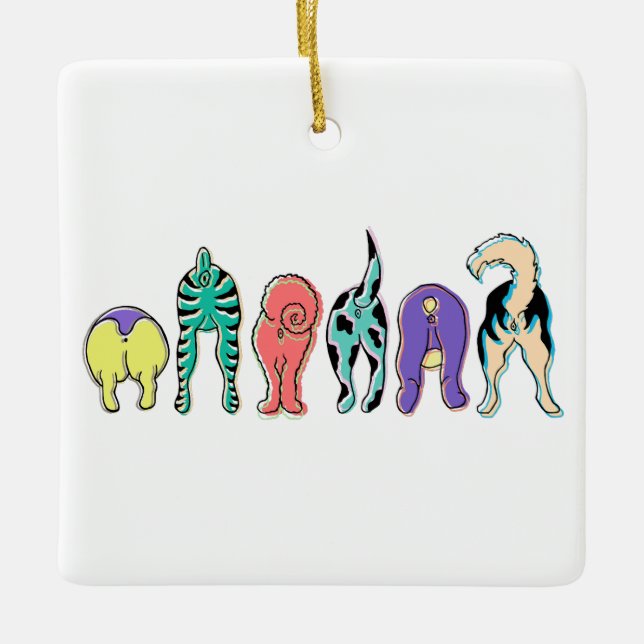 Adorno De Cerámica Perro colorido (Anverso)