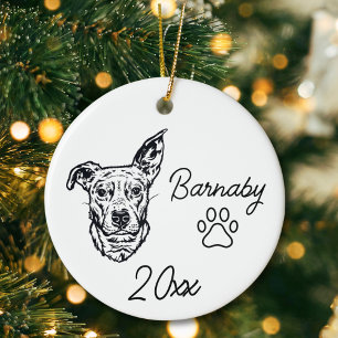 Adorno De Cerámica Perro Cruce Beagle Bull Nombre Personalizado y Lín