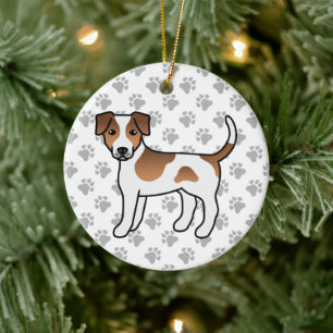 Adorno De Cerámica Perro Danés-Sueco de Granja Marrón y Blanco Lindo