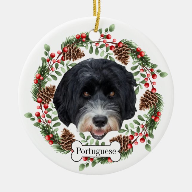 Adorno De Cerámica perro de agua de Portugal (Frente)