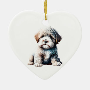 Adorno De Cerámica Perro de agua español personalizado