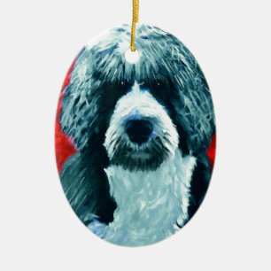Adorno De Cerámica Perro de agua portugués