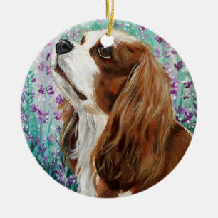 Adorno De Cerámica Perro de aguas de rey arrogante Charles de