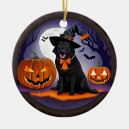Adorno De Cerámica 🧙‍♀️🐶 Perro de Bruja Espeluznantemente Lindo y N