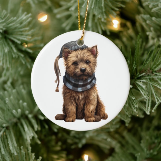 Adorno De Cerámica Perro de Cairn Terrier personalizado (Árbol)