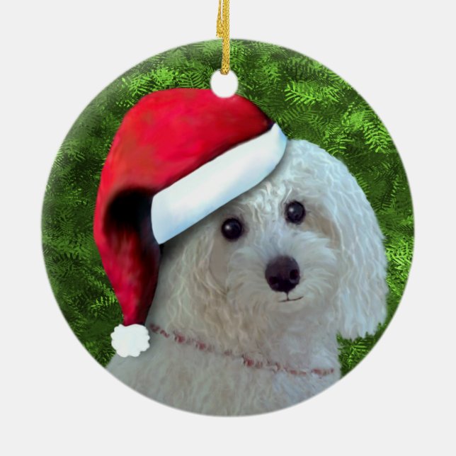 Adorno De Cerámica Perro de cangrejo blanco Navidades (Atrás)