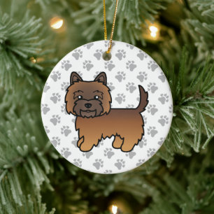 Adorno De Cerámica Perro de caricatura adorable de Cairn