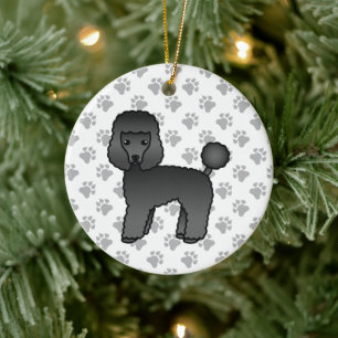 Adorno De Cerámica Perro de caricatura de juguete negro