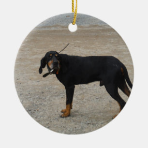 Adorno De Cerámica Perro de caza cansado