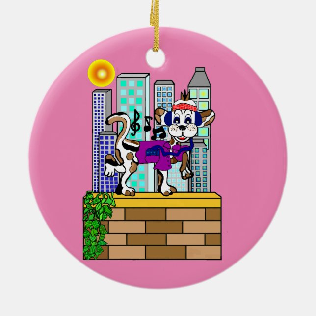 Adorno De Cerámica Perro de chile frío del horizonte (Atrás)