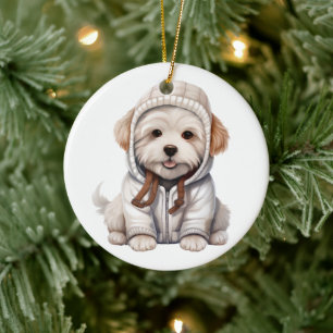 Adorno De Cerámica Perro de Coton de Tulear personalizado